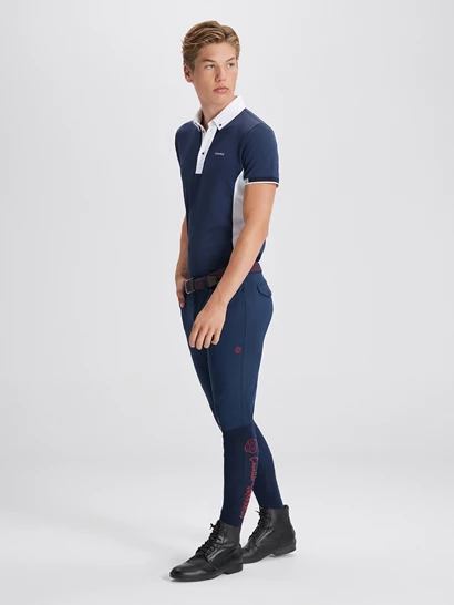 ENZO NAVY/WHITE POLO DA CONCORSO UOMO MANICA CORTA