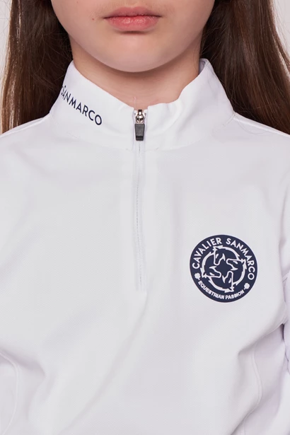 POLO DA CONCORSO RAGAZZA M/L   -   KIDS GIRL   WHITE/NAVY