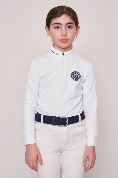 POLO DA CONCORSO RAGAZZA M/L   -   KIDS GIRL   WHITE/WHITE