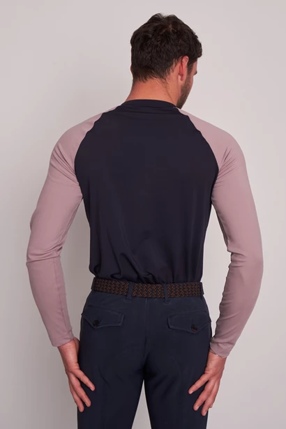 MAGLIETTA M/L DA UOMO   -   MEN   NAVY/BEIGE