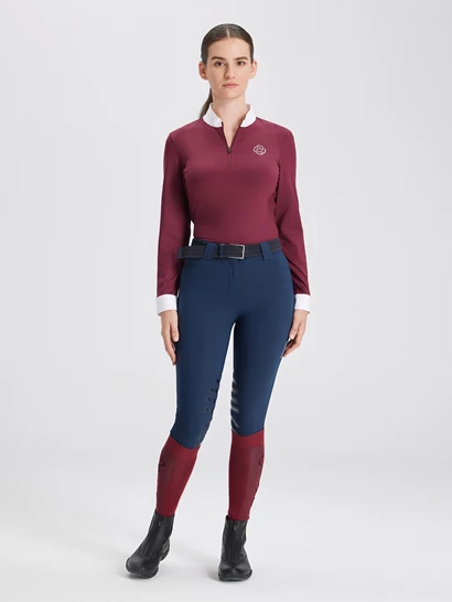PAOLA BORDEAUX POLO DA CONCORSO DONNA MANICA LUNGA
