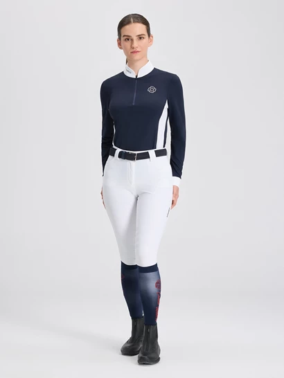 PAOLA NAVY/WHITE POLO DA CONCORSO DONNA MANICA LUNGA
