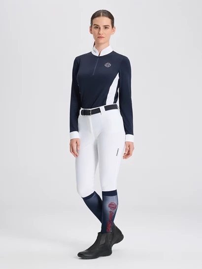 PAOLA NAVY/WHITE POLO DA CONCORSO DONNA MANICA LUNGA