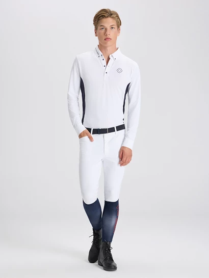 PAOLO WHITE/NAVY POLO DA CONCORSO UOMO MANICA LUNGA