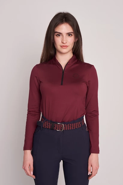 MAGILETTA DONNA M/L QUARTER ZIP   -   WOMEN   BORDEAUX/BORDEAUX