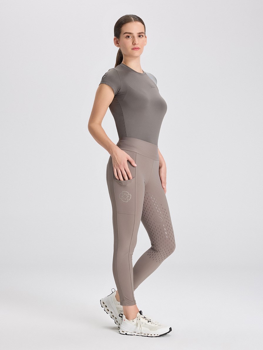 ALLEGRA TAUPE WOMEN'S FULL GRIP PRO LEGGINGS