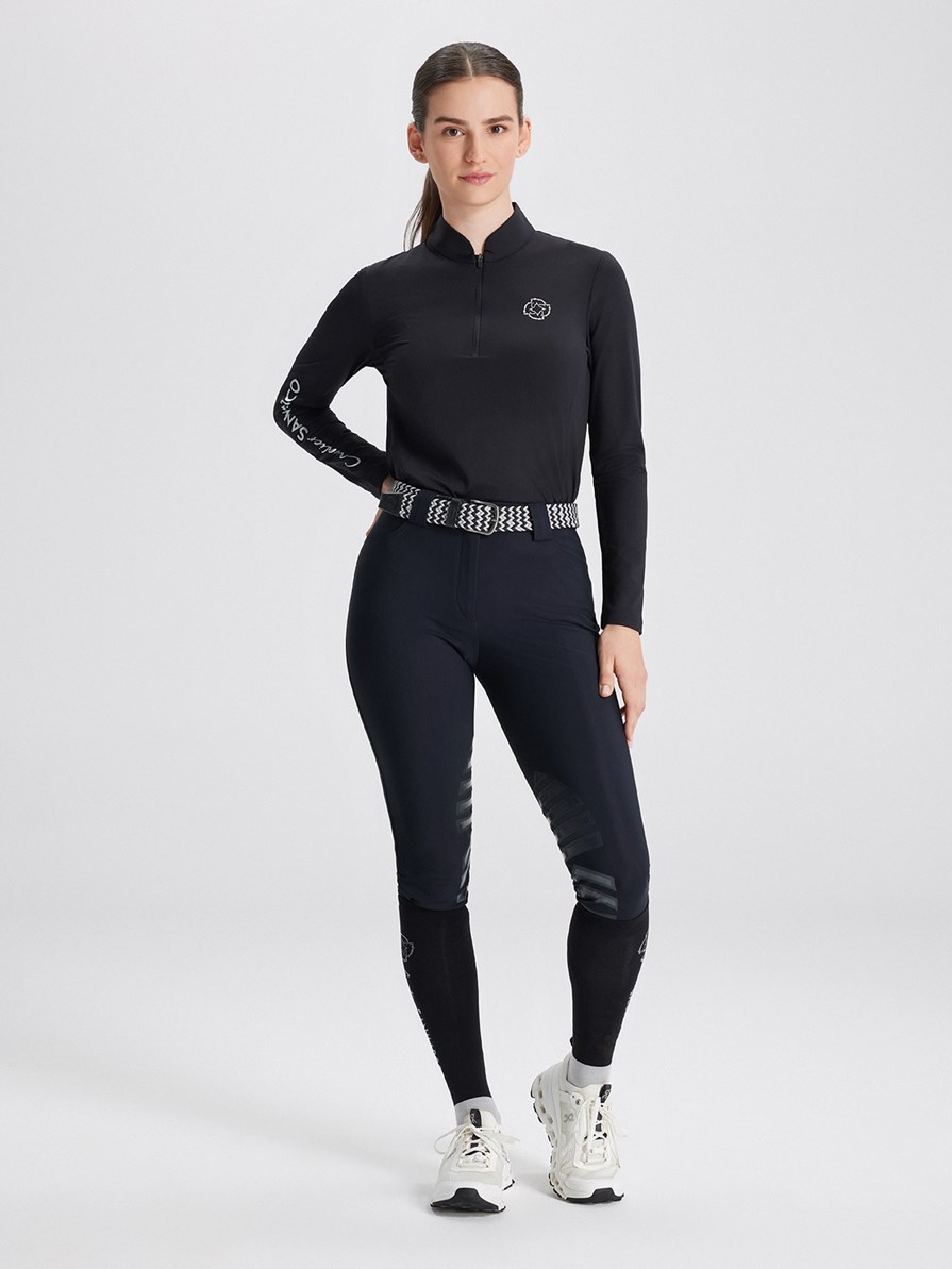 ASPEN BLACK MAGILETTA DONNA MANICA LUNGA QUARTER ZIP