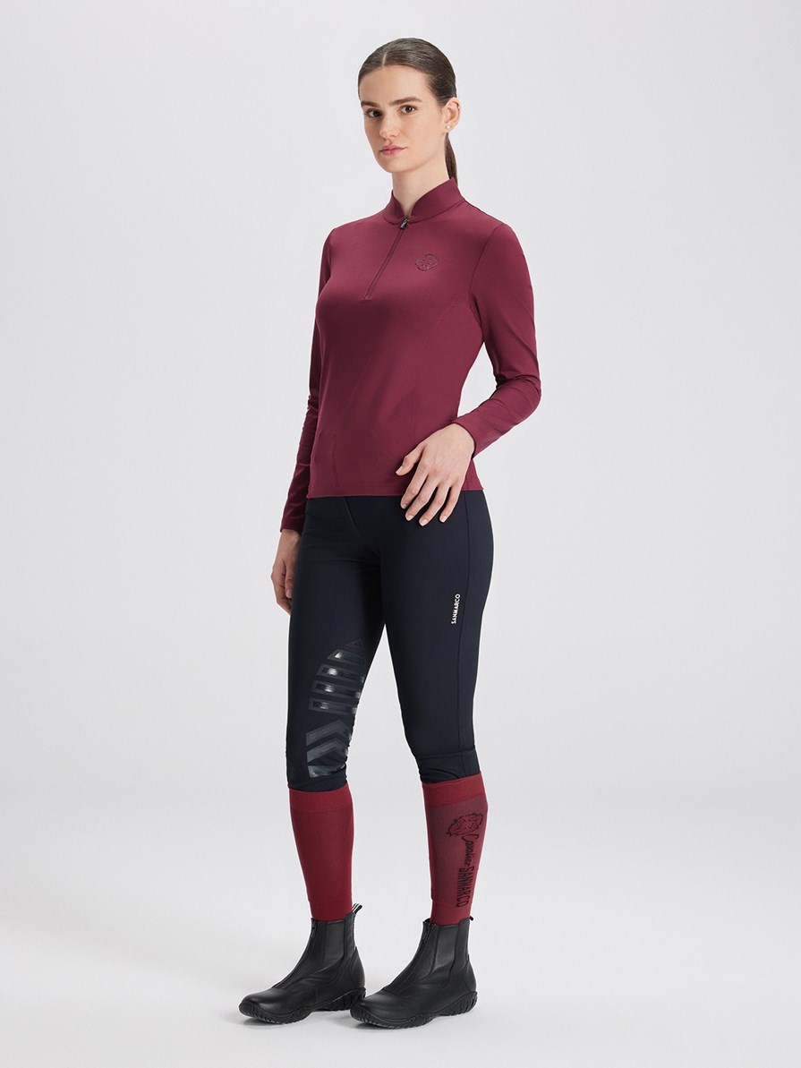 ASPEN BORDEAUX MAGILETTA DONNA MANICA LUNGA QUARTER ZIP