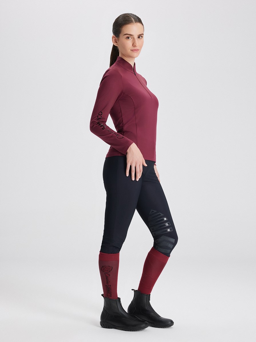 ASPEN BORDEAUX WOMEN'S LONG SLEEVE BASE LAYER QUARTER ZIP 