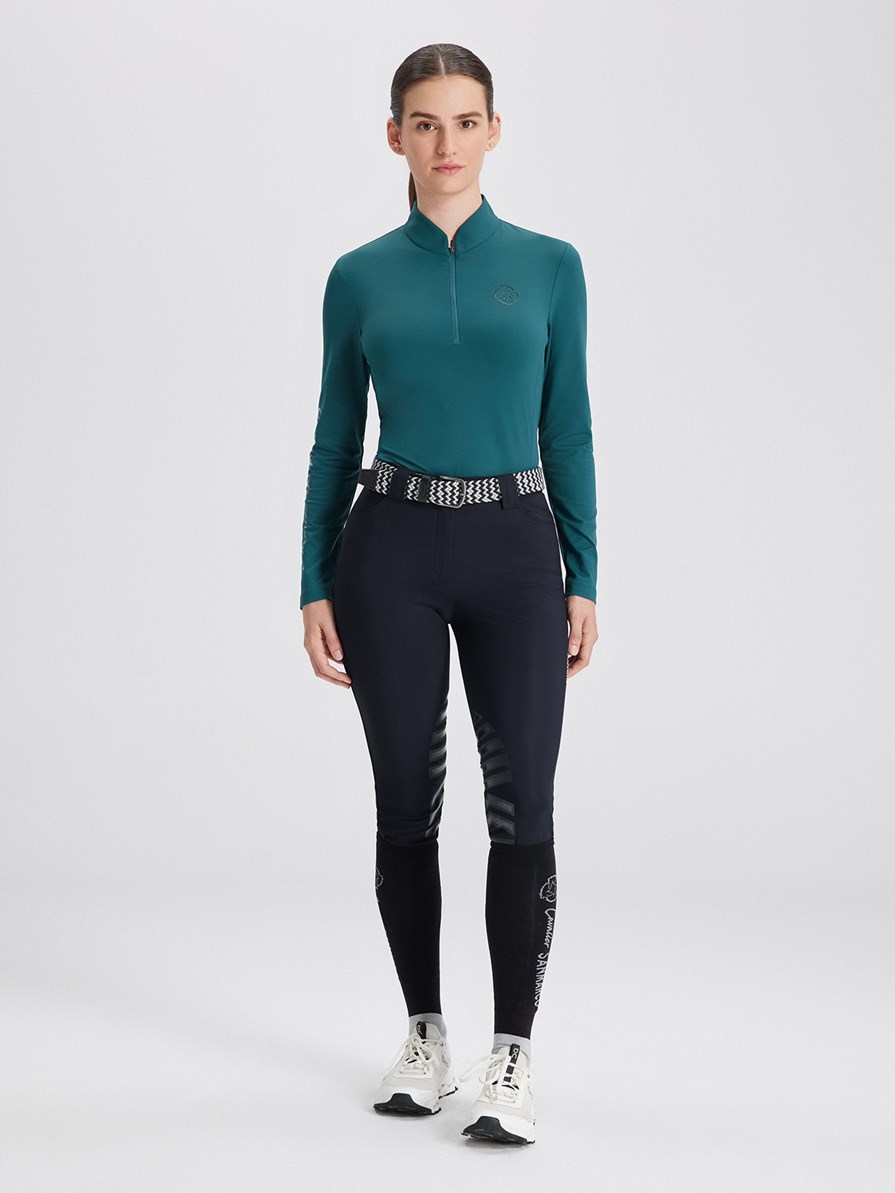 ASPEN GREEN MAGILETTA DONNA MANICA LUNGA QUARTER ZIP