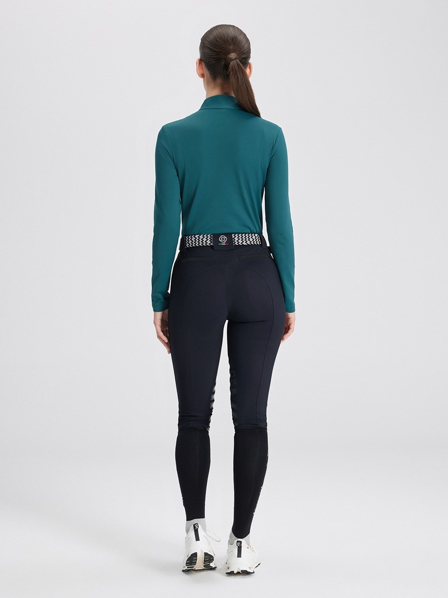ASPEN GREEN MAGILETTA DONNA MANICA LUNGA QUARTER ZIP