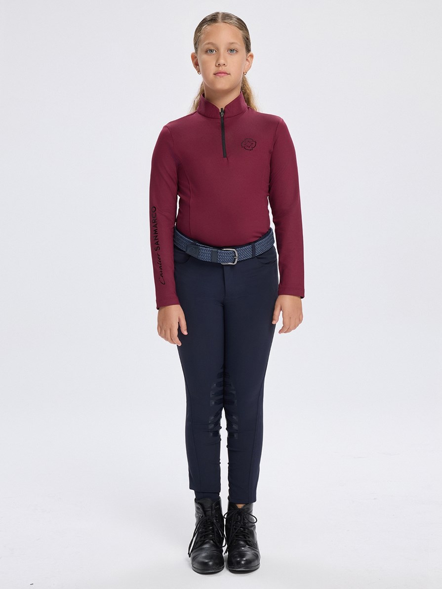 ASPEN-JR BORDEAUX GIRL'S LONG SLEEVE BASE LAYER QUARTER ZIP 