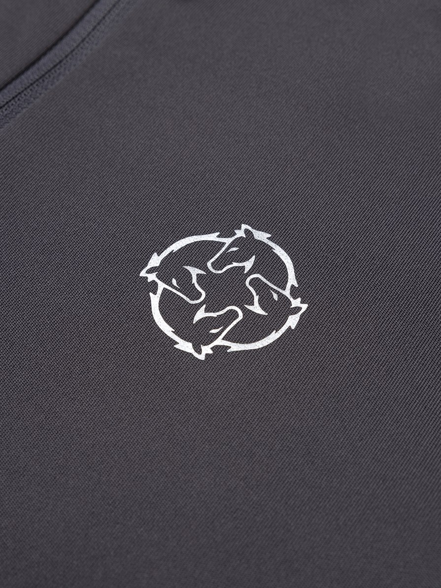 ASPEN-JR DARK GRAY GIRL'S LONG SLEEVE BASE LAYER QUARTER ZIP 