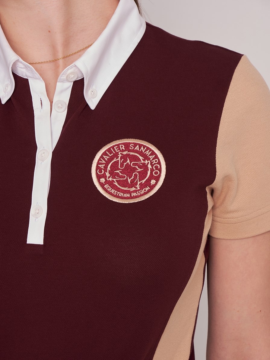 CANNES BORDEAUX/BEIGE WOMEN'S SOFT TRAINING POLO