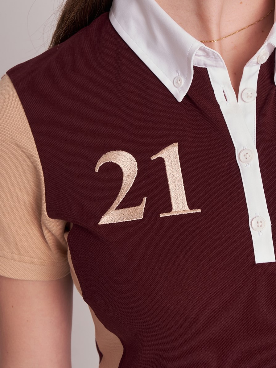 CANNES BORDEAUX/BEIGE WOMEN'S SOFT TRAINING POLO