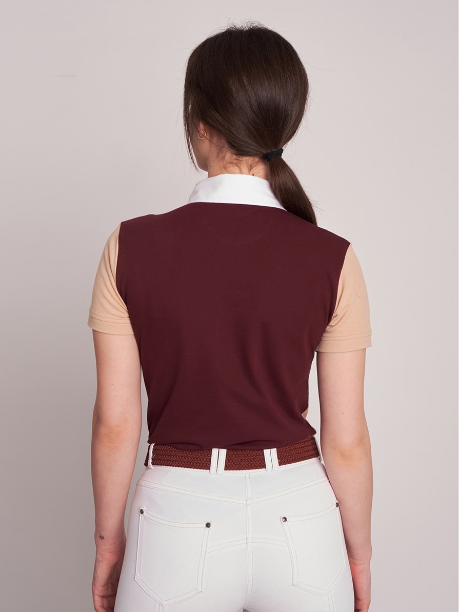 CANNES BORDEAUX/BEIGE WOMEN'S SOFT TRAINING POLO