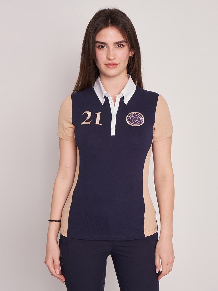 CANNES NAVY/BEIGE WOMEN'S SOFT TRAINING POLO