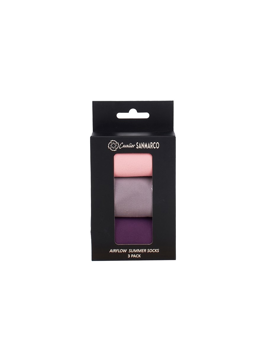 CAPRI-3XB SET #5/Pink,L.Gray,Purple UNISEX SUMMER RIDING SOCKS 3 PACK BUNDLE 