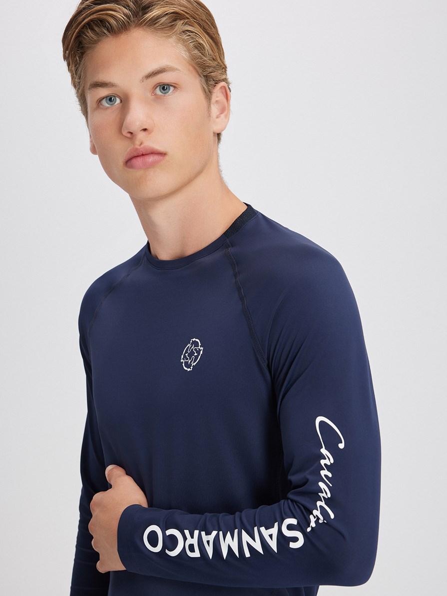 COPENHAGEN NAVY MAGLIETTA MANICA LUNGA DA UOMO 