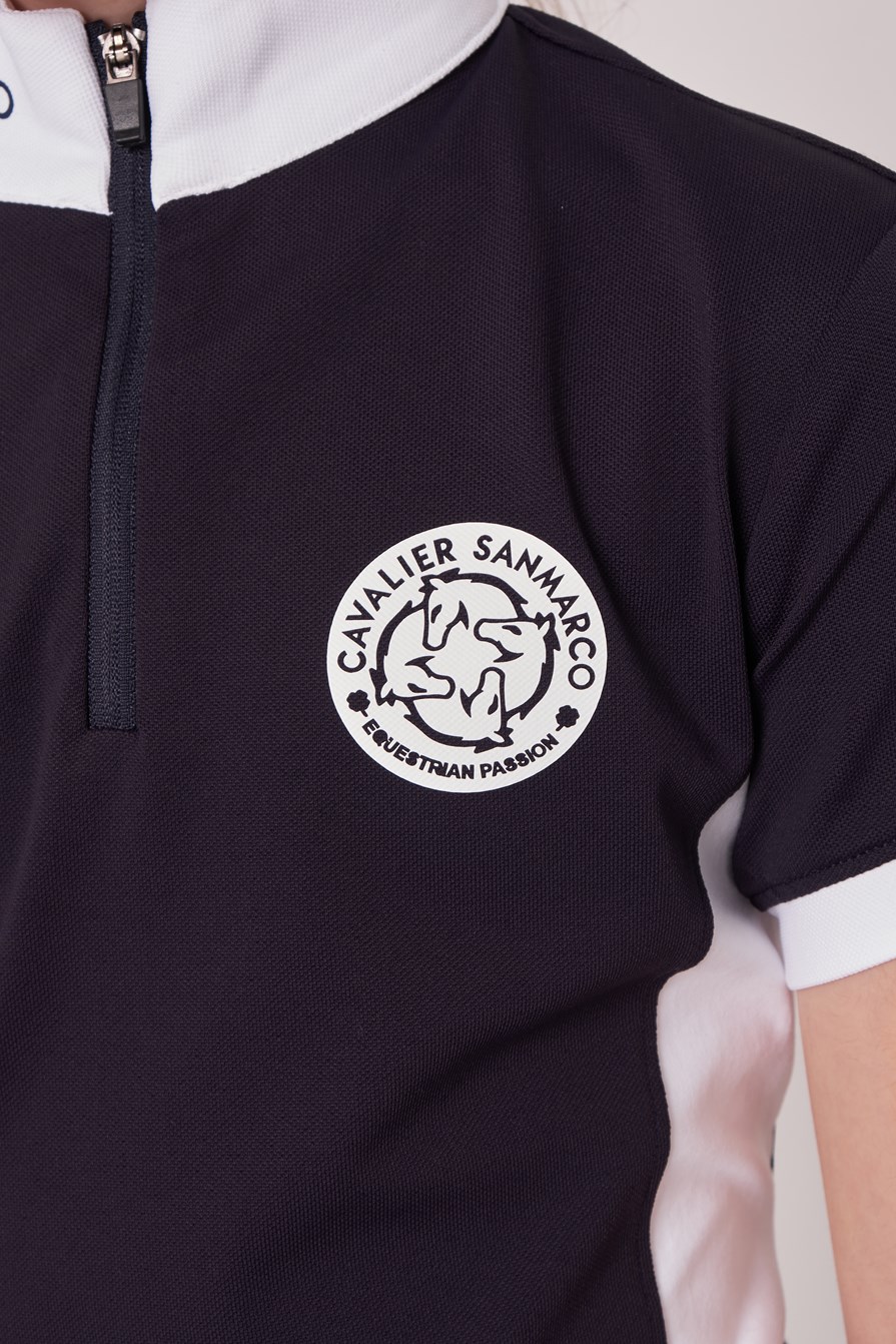 ENZA-JR NAVY/WHITE POLO DA CONCORSO RAGAZZA MANICA CORTA