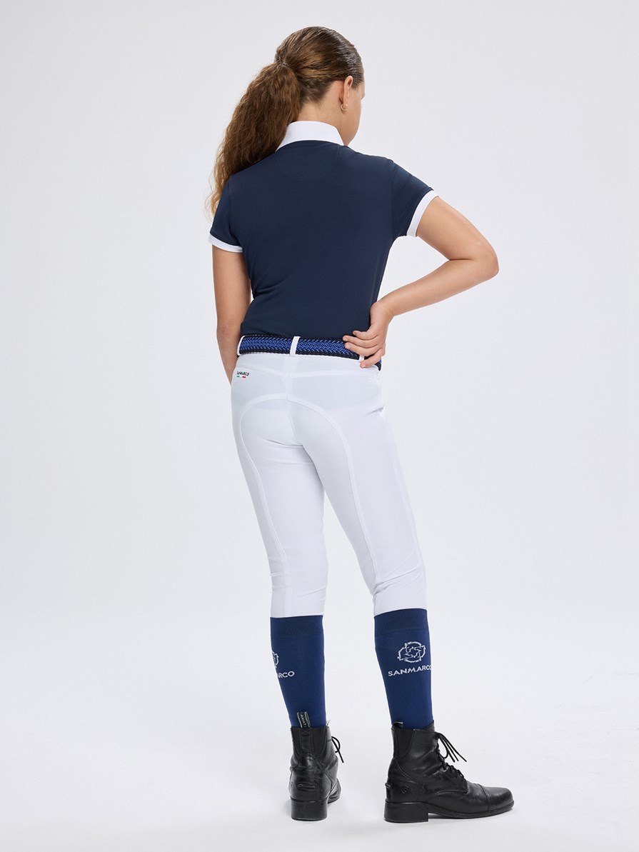 ENZA-JR NAVY/WHITE POLO DA CONCORSO RAGAZZA MANICA CORTA 