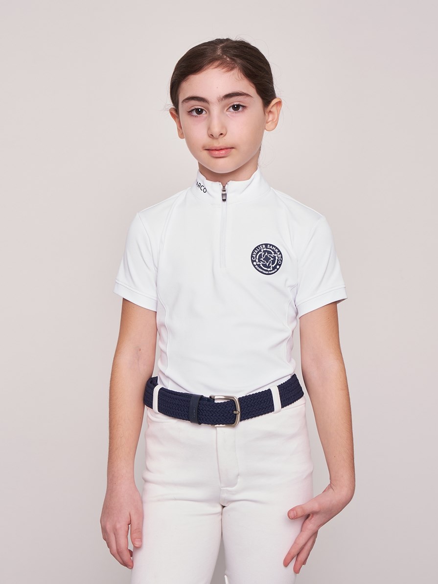 ENZA-JR WHITE KIZ ÇOCUK KISA KOL YARIŞMA POLO