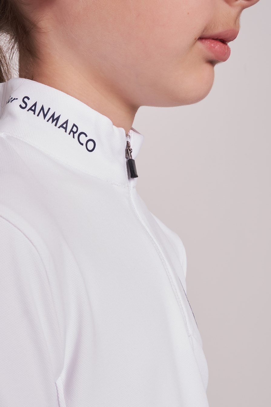 ENZA-JR WHITE POLO DA CONCORSO RAGAZZA MANICA CORTA