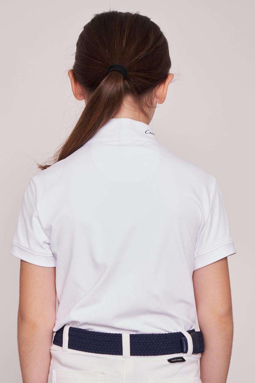 ENZA-JR WHITE POLO DA CONCORSO RAGAZZA MANICA CORTA