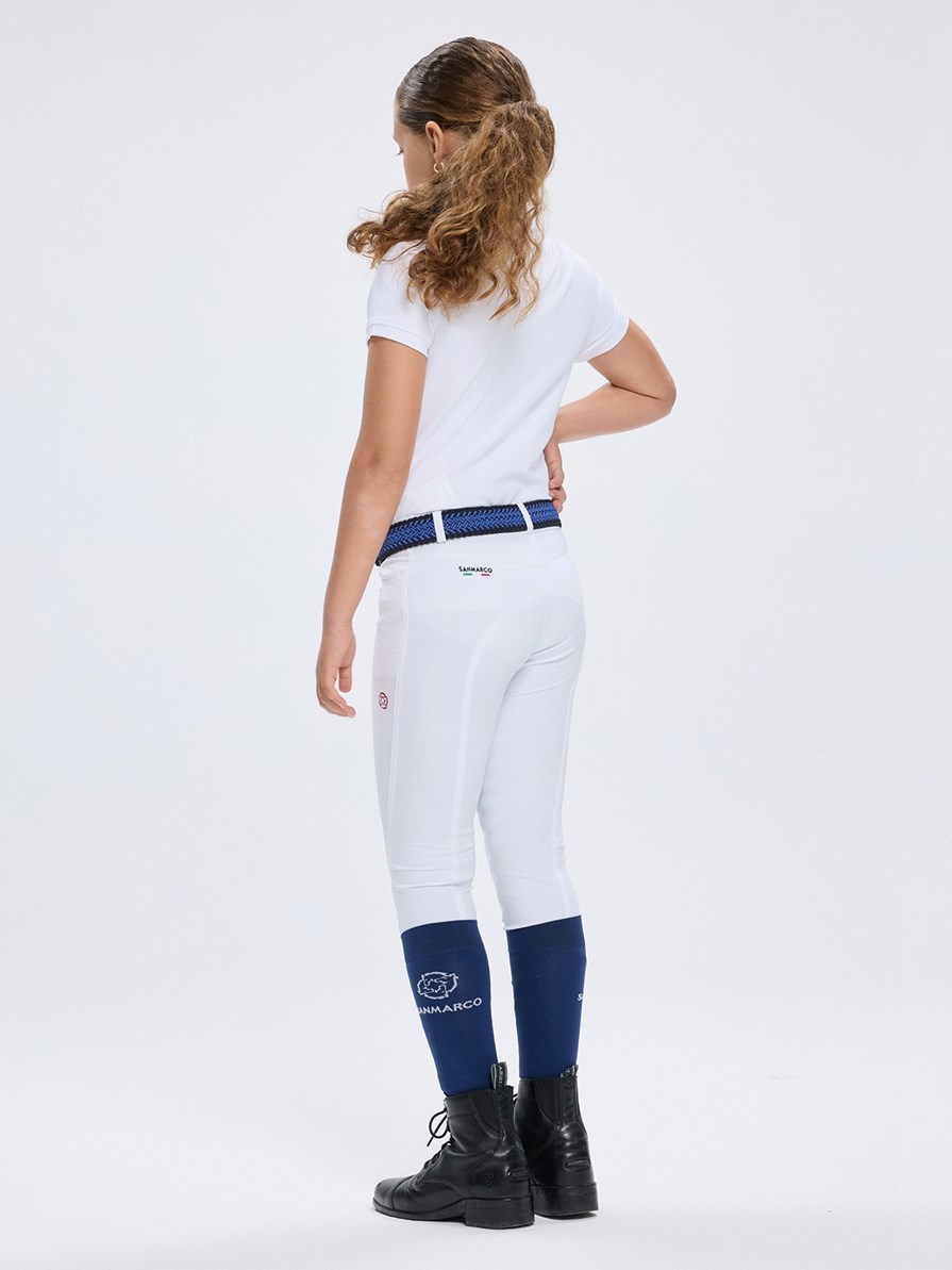 ENZA-JR WHITE POLO DA CONCORSO RAGAZZA MANICA CORTA 