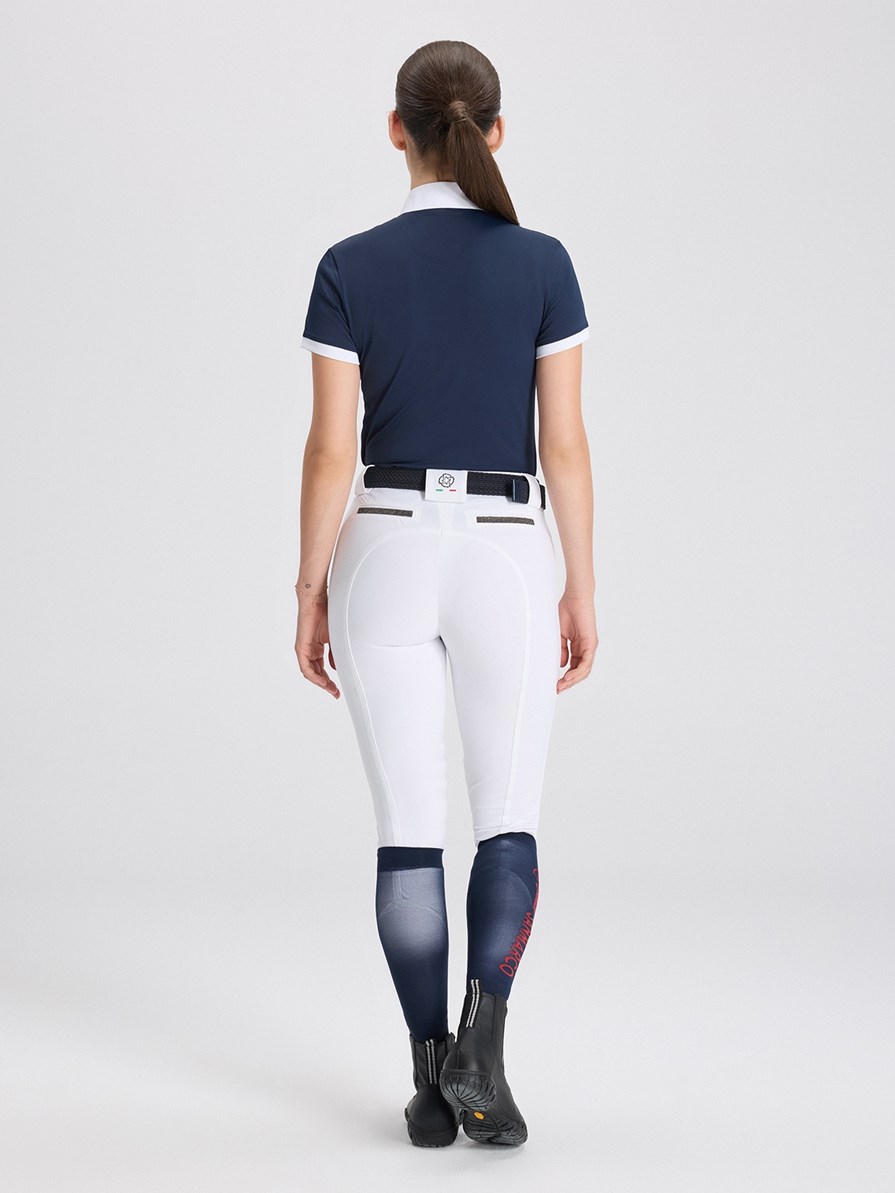 ENZA NAVY/WHITE WOMEN'S COMPETITION POLO SHORT SLEEVE