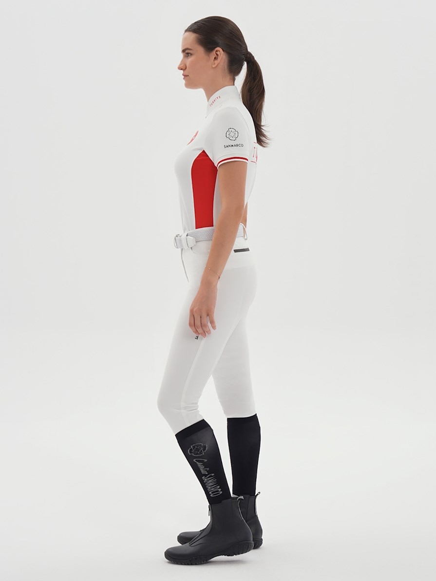 ENZA-TBF WHITE/RED WOMEN'S COMPETITION POLO SHORT SLEEVE X TEAM TÜRKİYE