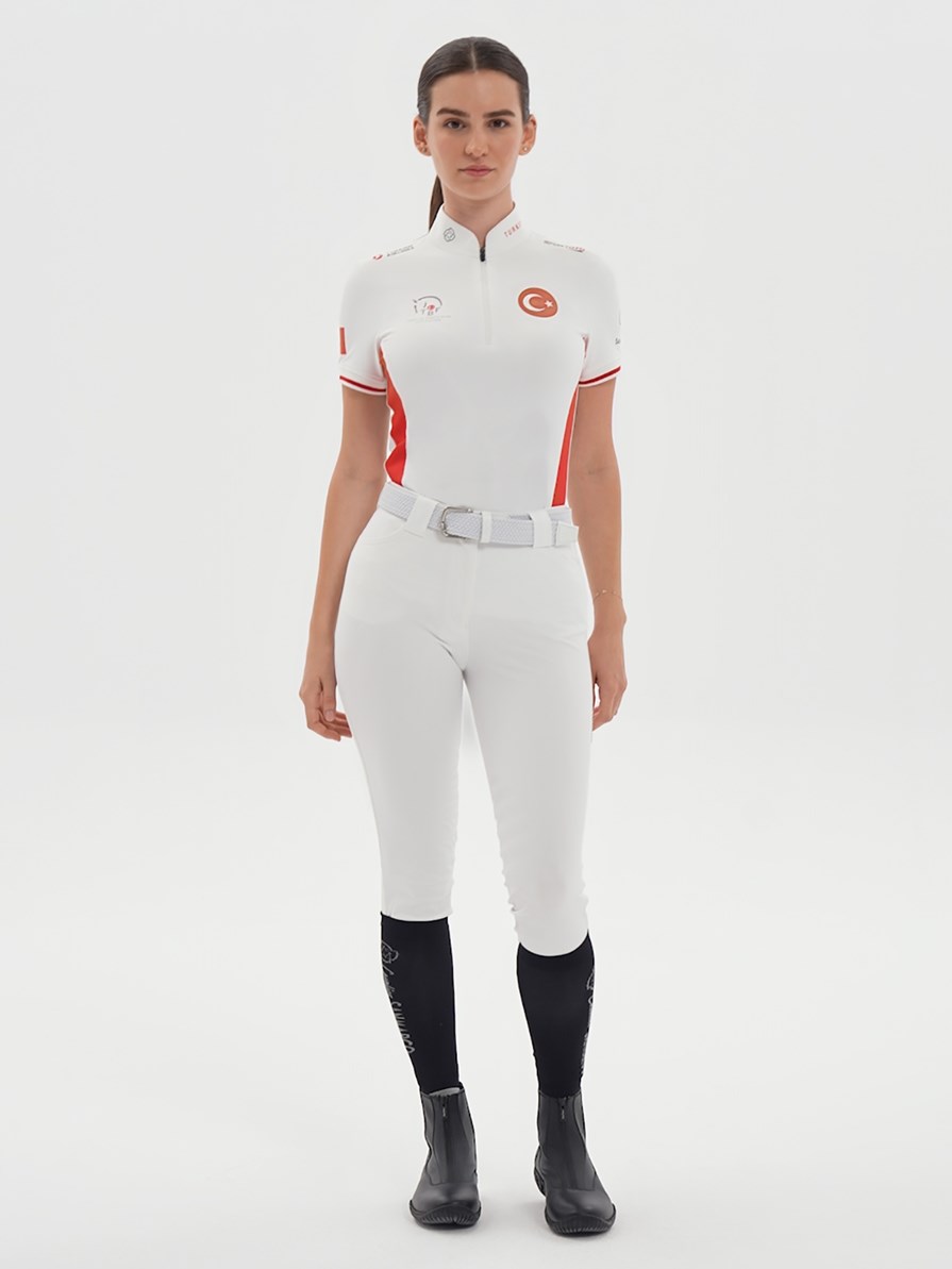 ENZA-TBF WHITE/RED WOMEN'S COMPETITION POLO SHORT SLEEVE X TEAM TÜRKİYE 