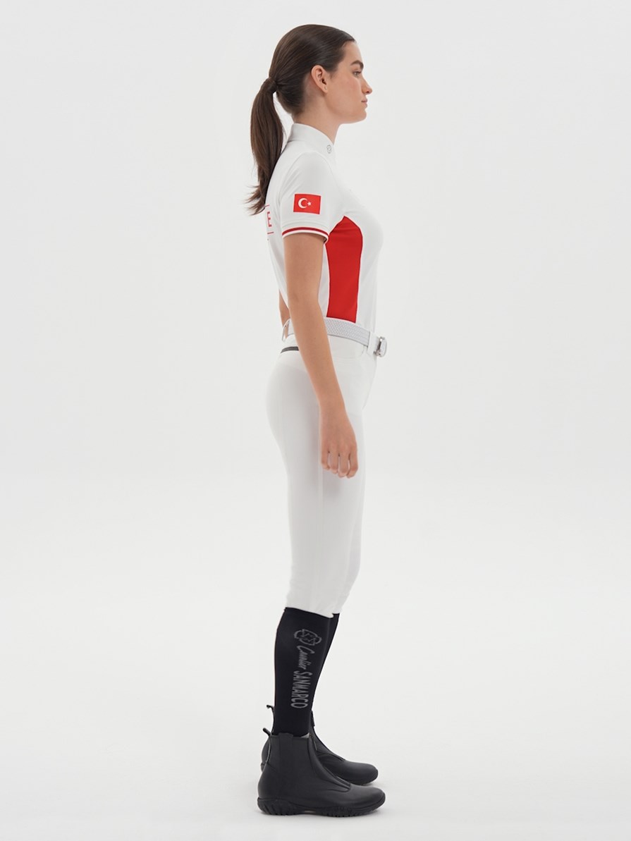 ENZA-TBF WHITE/RED WOMEN'S COMPETITION POLO SHORT SLEEVE X TEAM TÜRKİYE 