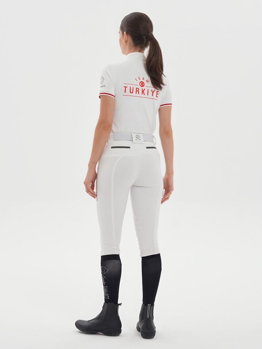 ENZA-TBF WHITE/RED WOMEN'S COMPETITION POLO SHORT SLEEVE X TEAM TÜRKİYE 