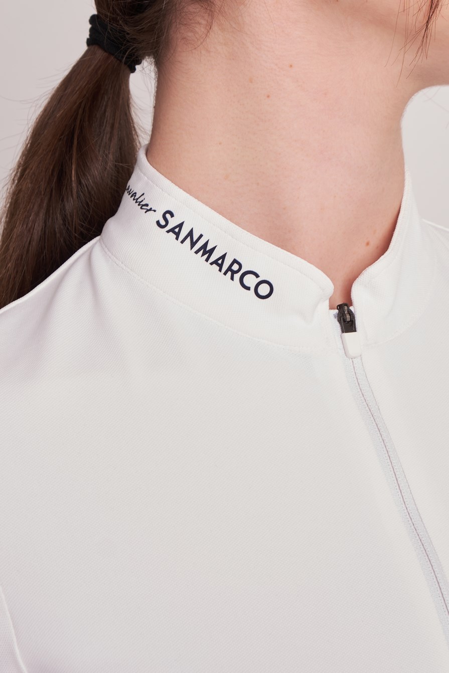 ENZA WHITE/NAVY POLO DA CONCORSO DONNA MANICA CORTA