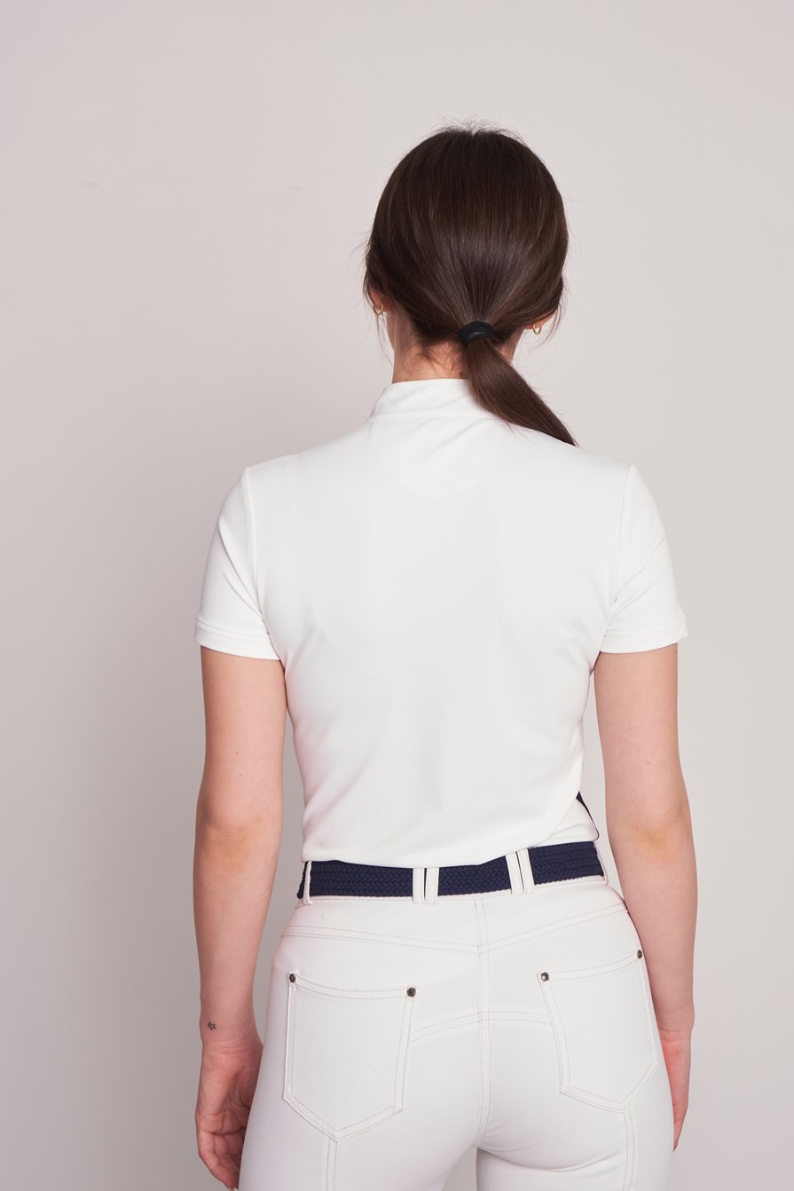 ENZA WHITE/NAVY POLO DA CONCORSO DONNA MANICA CORTA