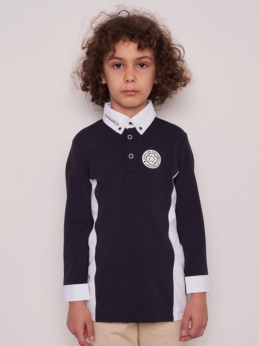 ENZO-JR NAVY/WHITE ERKEK ÇOCUK KISA KOL YARIŞMA POLO
