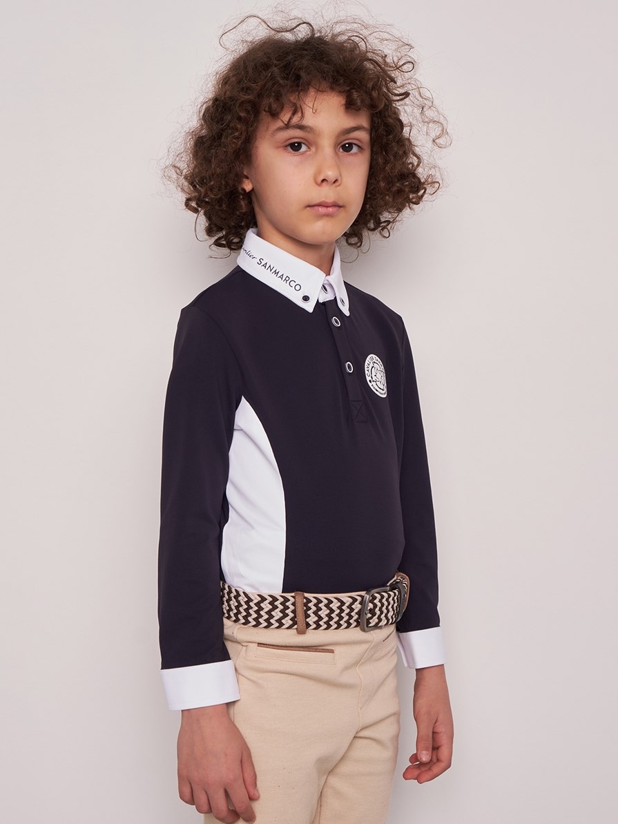 ENZO-JR NAVY/WHITE ERKEK ÇOCUK KISA KOL YARIŞMA POLO