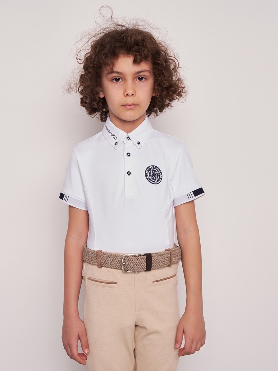 ENZO-JR WHITE ERKEK ÇOCUK KISA KOL YARIŞMA POLO