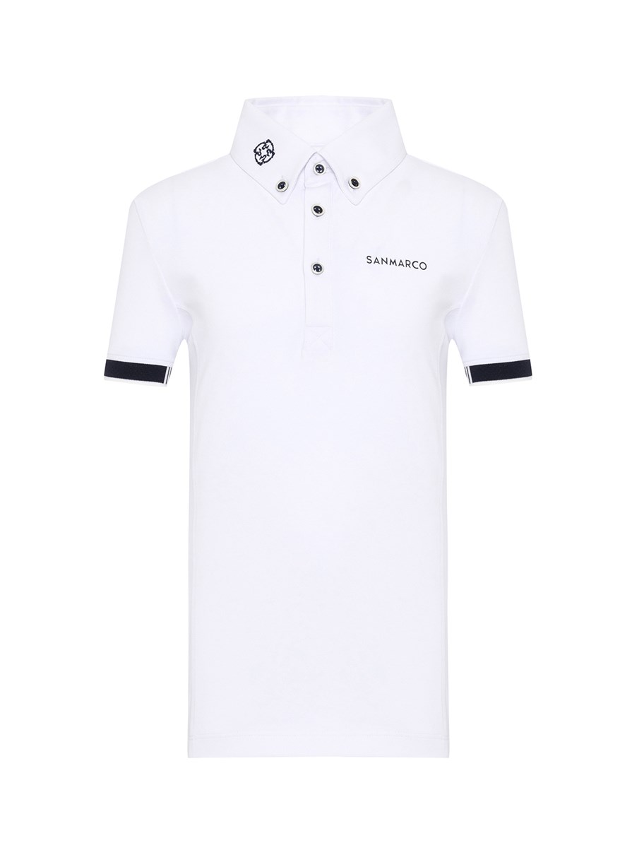 ENZO-JR WHITE BOY'S COMPETITION POLO SHORT SLEEVE