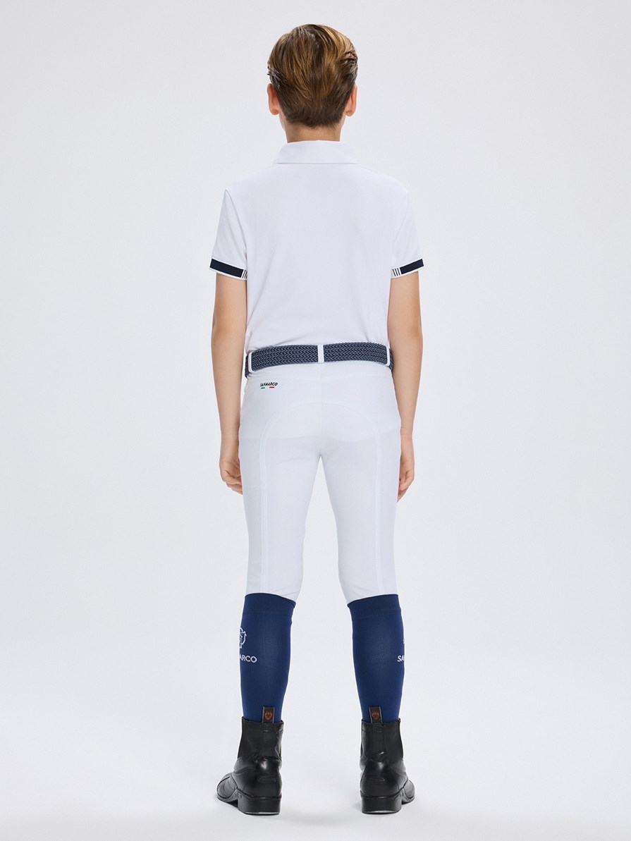 ENZO-JR WHITE POLO DA CONCORSO RAGAZZO MANICA CORTA 