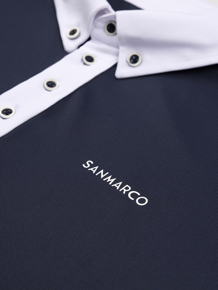 ENZO NAVY/WHITE POLO DA CONCORSO UOMO MANICA CORTA