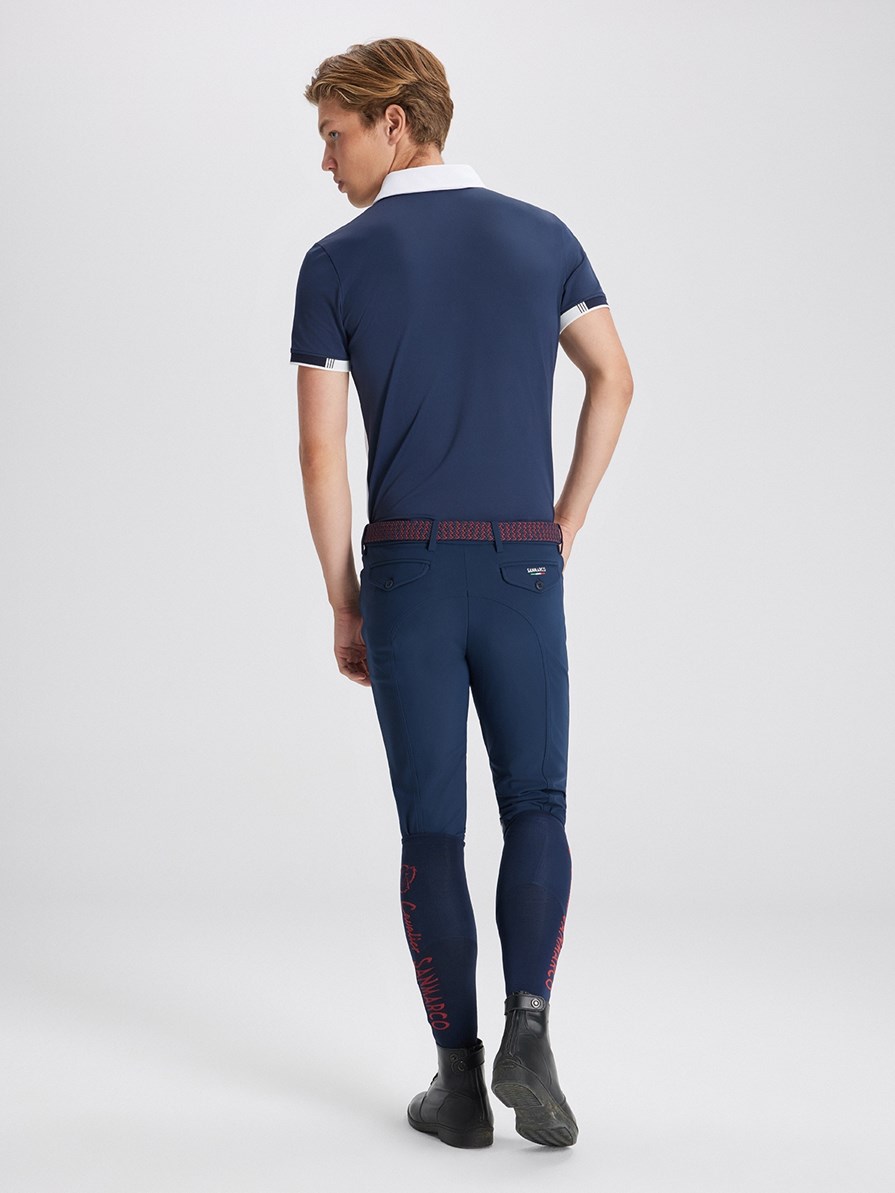 ENZO NAVY/WHITE POLO DA CONCORSO UOMO MANICA CORTA