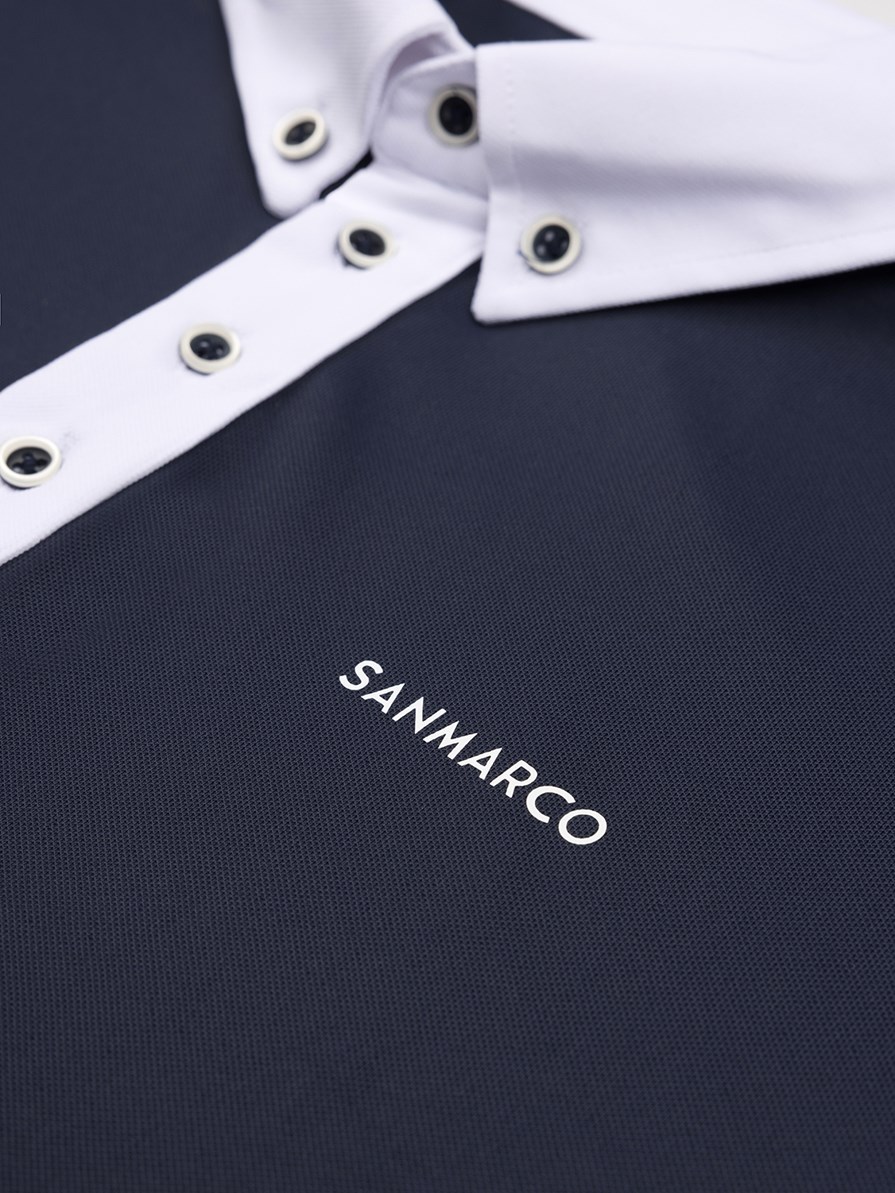 ENZO NAVY/WHITE MEN'S COMPETITION POLO SHORT SLEEVE