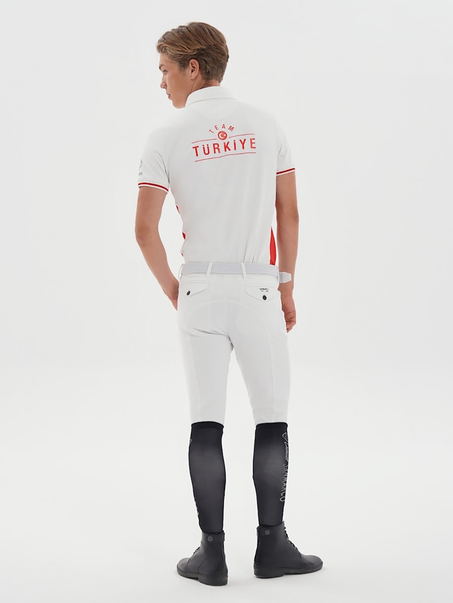 ENZO-TBF WHITE/RED POLO DA CONCORSO UOMO MANICA CORTA X TEAM TÜRKİYE