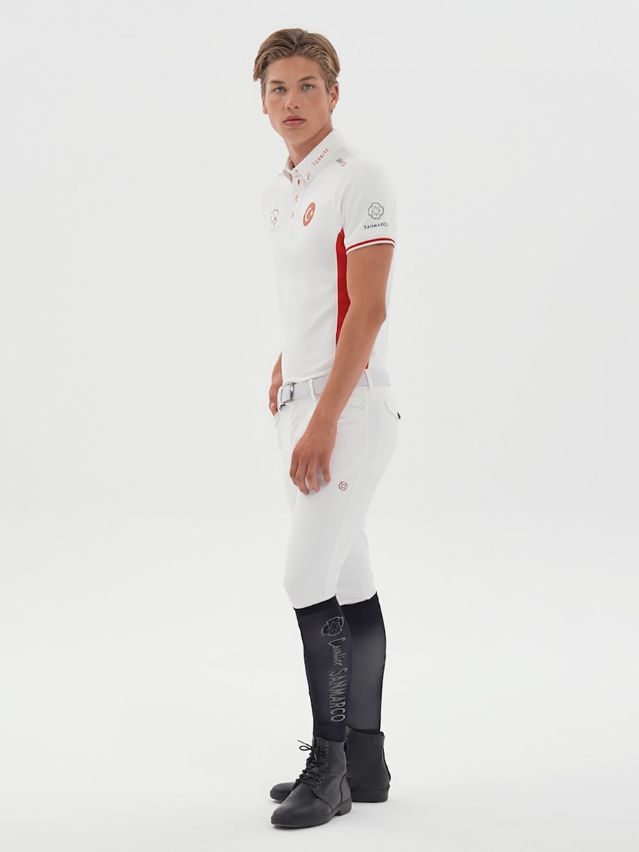 ENZO-TBF WHITE/RED POLO DA CONCORSO UOMO MANICA CORTA X TEAM TÜRKİYE 