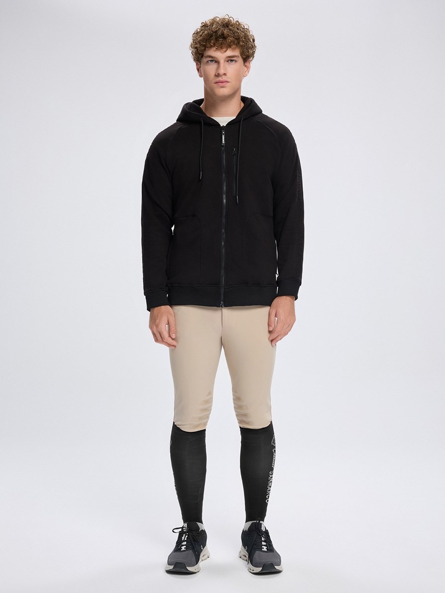 FIRENZE BLACK UNISEX ZIP-UP HOODIE