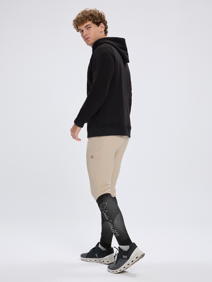 FIRENZE BLACK UNISEX ZIP-UP HOODIE