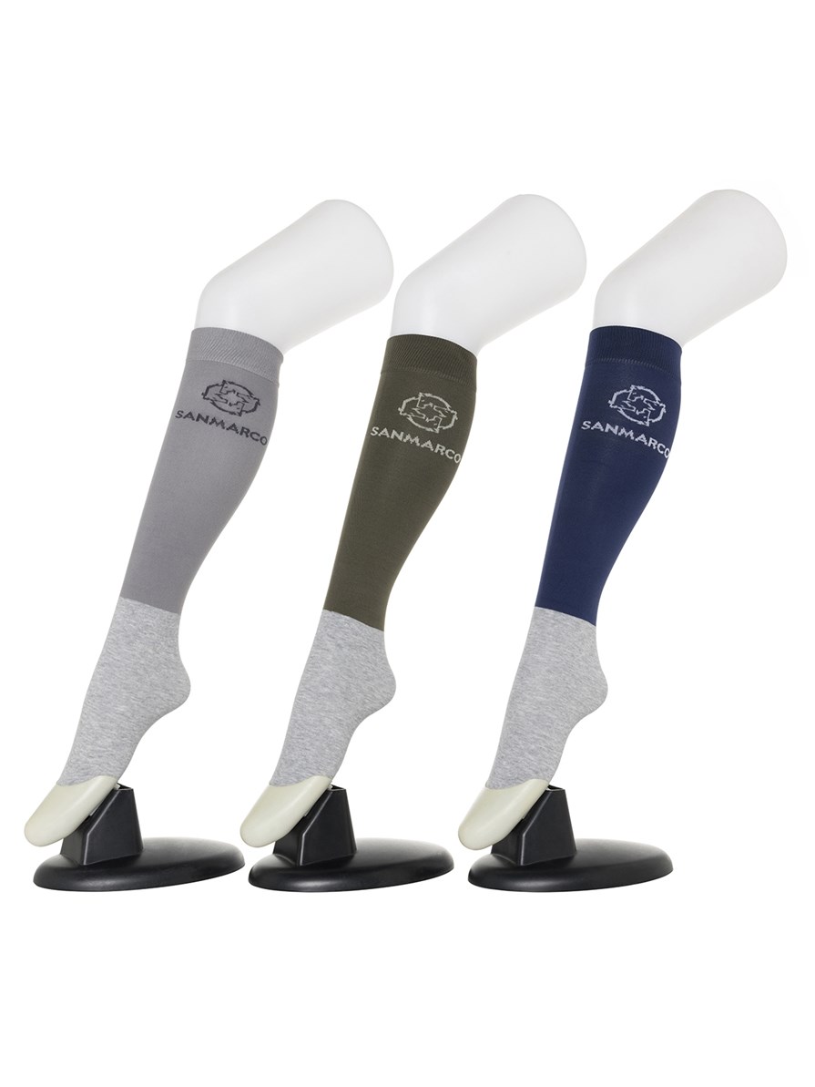 FONDI-3XB SET #1/L.Gray,Green,Royal Blue WOMEN'S ALL-SEASON RIDING SOCKS 3 PACK BUNDLE 