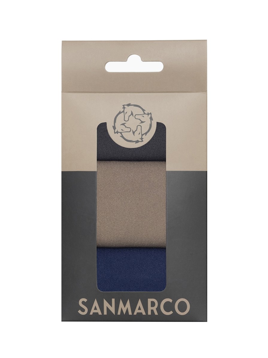 FONDI-3XB SET #3/D.Gray;Beige,Royal Blue WOMEN'S ALL-SEASON RIDING SOCKS 3 PACK BUNDLE 